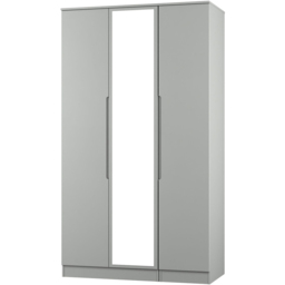 Crowndale Milan 3 Door Dusk Grey Tall Mirrored Wardrobe Ready Assembled - Wilko - thumbnail 5