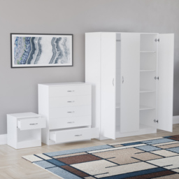 Vida Designs Riano White 3 Piece Bedroom Furniture Set - Wilko - thumbnail 5