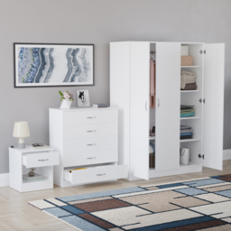Vida Designs Riano White 3 Piece Bedroom Furniture Set - Wilko - thumbnail 6