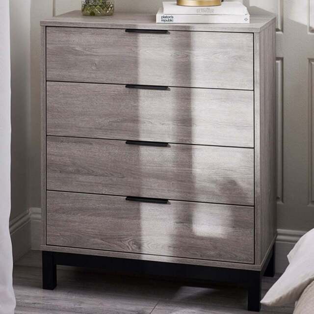 Julian Bowen Bali 4 Drawer Grey Oak Chest of Drawers - Wood - Wilko - image 1