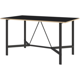 Decortie Dalma Black Wooden Dining Table with Plywood Top - Size: 75.5 x 140 x 80cm - Wilko - thumbnail 3