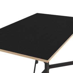 Decortie Dalma Black Wooden Dining Table with Plywood Top - Size: 75.5 x 140 x 80cm - Wilko - thumbnail 4