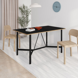 Decortie Dalma Black Wooden Dining Table with Plywood Top - Size: 75.5 x 140 x 80cm - Wilko - thumbnail 6
