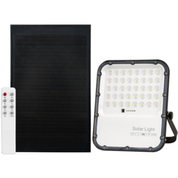 Ener-J 1800K 150W LED Floodlight with Solar Panel - Size: 26 x 9 x 41cm - Grey - Wilko - thumbnail 1
