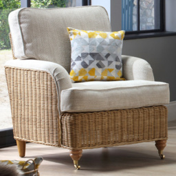 Desser Furniture Seville Light Oak Natural Rattan Jasper Armchair - Size: Single - Brown - Wilko