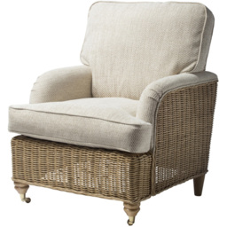 Desser Furniture Seville Light Oak Natural Rattan Jasper Armchair - Size: Single - Brown - Wilko - thumbnail 3