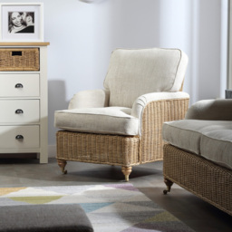 Desser Furniture Seville Light Oak Natural Rattan Jasper Armchair - Size: Single - Brown - Wilko - thumbnail 6