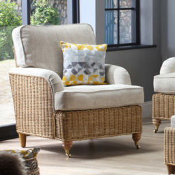 Desser Furniture Seville Light Oak Natural Rattan Jasper Armchair - Size: Single - Brown - Wilko - thumbnail 7