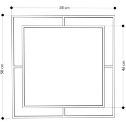 Decortie Corner Black Frame Modern Design Mirror - Size: 58.6  x 58.6  x 2.0 cm - Wilko - thumbnail 6