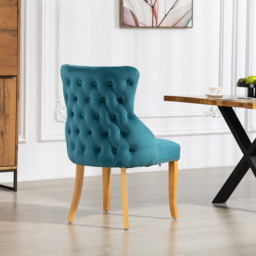 Artemis Home Orvino Set of 2 Teal Velvet Fabric Dining Chair - Green - Wilko - thumbnail 5