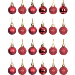 Shatchi 3cm Dark Red Luxury Bauble 12 Pack - Wilko - thumbnail 4