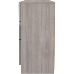 Crowndale Milan 6 Drawer Grey Gloss and Grey Oak Kneehole Desk Ready Assembled - Size: 80 x 125 x 39cm - Grey Gloss & Grey Oak - Wilko - thumbnail 4