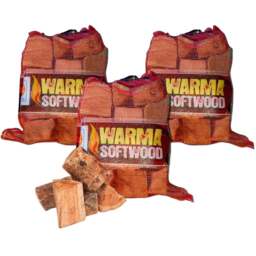Warma Softwood Net Bag 15kg 3 Pack - Size: 90 x 50 x 30cm - brown - Wilko