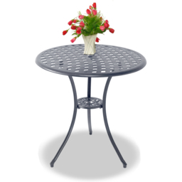 Centurion Oshowa 2 Seater Grey Round Garden Bistro Table with Parasol Hole - Wilko - thumbnail 4
