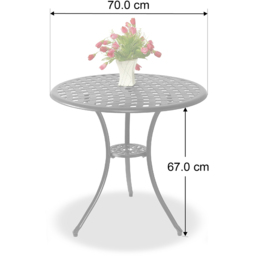 Centurion Oshowa 2 Seater Grey Round Garden Bistro Table with Parasol Hole - Wilko - thumbnail 7