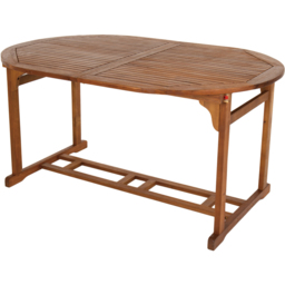 Charles Bentley Acacia 6 Seat Oval Extendable Dining Set - Size: 6 Seater - Cream - Wilko - thumbnail 7