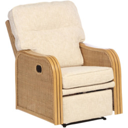Desser Furniture Paris Cotton Cream Recliner Chair - Size: Single - Brown - Wilko - thumbnail 3