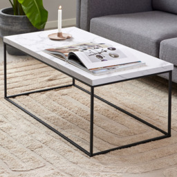 Florence Barossa White Marble Carrara Top Rectangular Coffee Table - Furniture To Go - Wilko - thumbnail 1