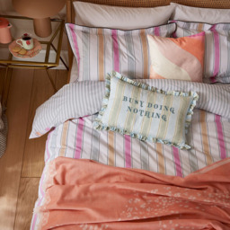 Yvonne Ellen Double Multicolour Wobble Stripe Reversible Duvet Set - Wilko - thumbnail 5