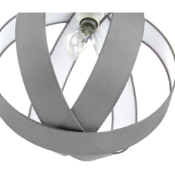 Happy Homewares Grey Faux Silk Fabric Globe Ceiling Pendant Light Shade - Size: 28 x 30 x 30cm - Wilko - thumbnail 4