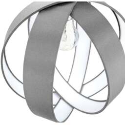 Happy Homewares Grey Faux Silk Fabric Globe Ceiling Pendant Light Shade - Size: 28 x 30 x 30cm - Wilko - thumbnail 5