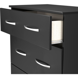 Crowndale Avon 3 Drawer Matt Black Deep Chest of Drawers Ready Assembled - Black Matt - Wilko - thumbnail 7