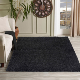 Desire Rugs Oxford Anthracite Plain Shaggy Runner Rug 60 x 220cm - Wilko - thumbnail 3