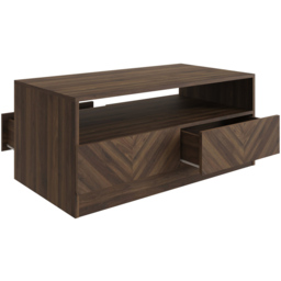 GFW Catania 2 Drawer Royal Walnut Coffee Table - Size: 52 x 94 x 41cm - Brown - Wilko - thumbnail 4