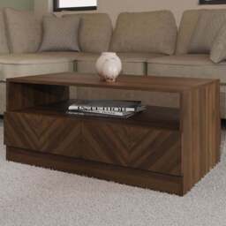 GFW Catania 2 Drawer Royal Walnut Coffee Table - Size: 52 x 94 x 41cm - Brown - Wilko