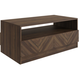 GFW Catania 2 Drawer Royal Walnut Coffee Table - Size: 52 x 94 x 41cm - Brown - Wilko - thumbnail 3