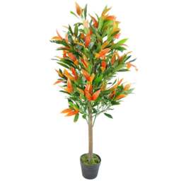Leaf Red and Green Ficus Artificial Tree in Pot 130cm - Size: 130 x 50 x 50cm - Wilko - thumbnail 1