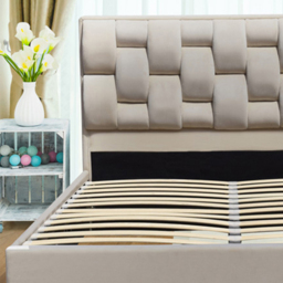 Brooklyn Double Cream Plush Velvet Storage Ottoman Bed - Wilko - thumbnail 3