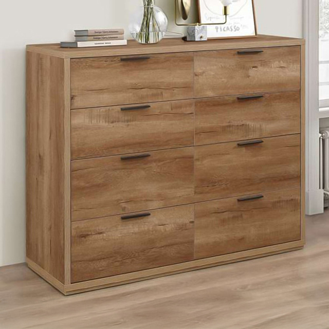 Stockwell 8 Drawer Brown Merchant Chest of Drawers - Birlea - Wilko - image 1