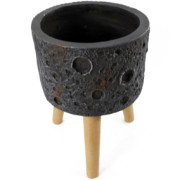 Botanik Lunar Black Planter 35 x 24cm - Size: 35 x 24 x 24cm - Grey - Wilko - thumbnail 4