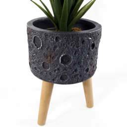 Botanik Lunar Black Planter 35 x 24cm - Size: 35 x 24 x 24cm - Grey - Wilko - thumbnail 6