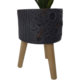 Botanik Lunar Black Planter 35 x 24cm - Size: 35 x 24 x 24cm - Grey - Wilko - thumbnail 7