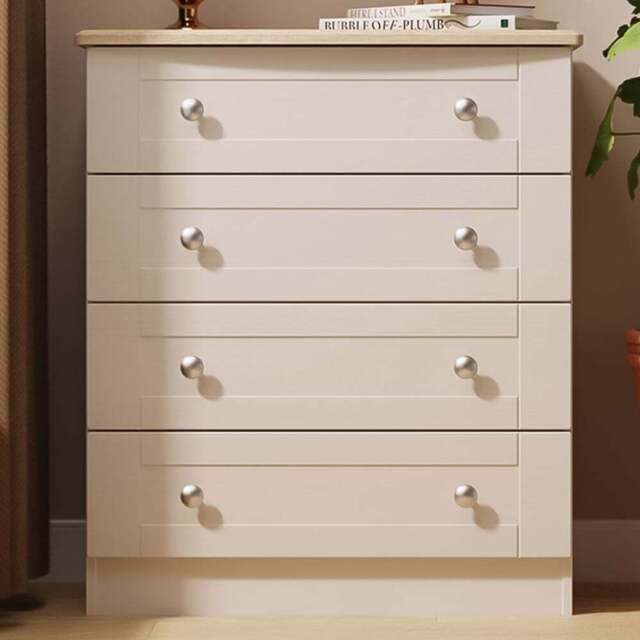 Crowndale Sussex 4 Drawer Kashmir Ash and Bardolino Oak Chest of Drawers Ready Assembled - Kashmir Ash & Bardolino Oak - Wilko - image 1