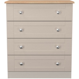 Crowndale Sussex 4 Drawer Kashmir Ash and Bardolino Oak Chest of Drawers Ready Assembled - Kashmir Ash & Bardolino Oak - Wilko - thumbnail 3