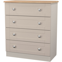 Crowndale Sussex 4 Drawer Kashmir Ash and Bardolino Oak Chest of Drawers Ready Assembled - Kashmir Ash & Bardolino Oak - Wilko - thumbnail 4