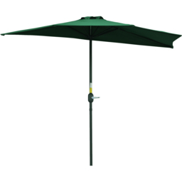 Outsunny Green Crank Handle Half Round Parasol 3m - Wilko