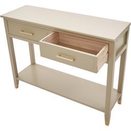 Palazzi 2 Drawer Clay Console Table - Size: 35 x 105 x  80cm - Cream - Wilko - thumbnail 6