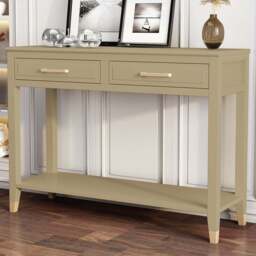Palazzi 2 Drawer Clay Console Table - Size: 35 x 105 x  80cm - Cream - Wilko