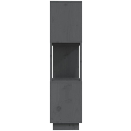 vidaXL 3 Shelf Grey Solid Pine Wood Bookcase - Size: 101 x 80 x 25cm - Wilko - thumbnail 6