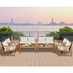 Costway 4 Seater Brown Outdoor Rattan Set with Cushion - White - Wilko - thumbnail 4