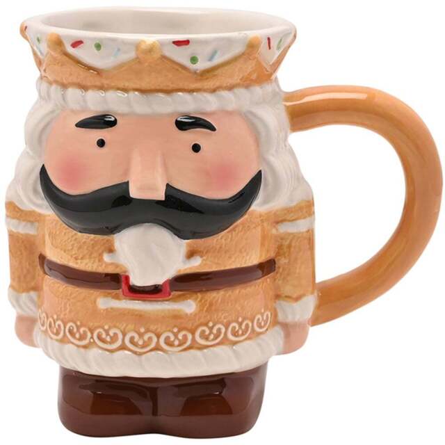 The Seasonal Gift Co. Santa & Friends Gingerbread Nutcracker Ceramic Mug - Size: 12 x 13 x 8.5cm - Brown - Wilko - image 1