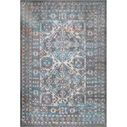 Kukoon Grey and Blue Traditional Medallion Bordered Rug 170 x 120cm - Wilko - thumbnail 1