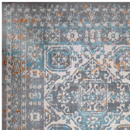 Kukoon Grey and Blue Traditional Medallion Bordered Rug 170 x 120cm - Wilko - thumbnail 3