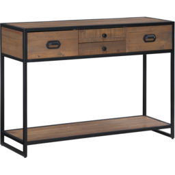 Baumhaus Ooki 4 Drawer Single Shelf Console Table - Brown - Wilko - thumbnail 3