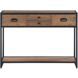 Baumhaus Ooki 4 Drawer Single Shelf Console Table - Brown - Wilko - thumbnail 4