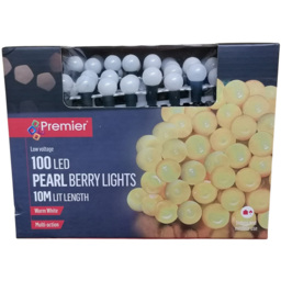 Premier 100 Warm White LED Christmas Pearl Light - Size: 2 x 1000 x 2cm - Samuel Alexander - Wilko - thumbnail 5